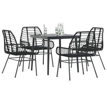 5-Delige Tuinset Poly Rattan Glas Zwart 4 80 x 80 x 74 cm Nee
