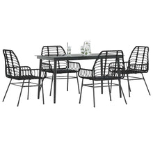 5-delige Tuinset poly rattan glas zwart