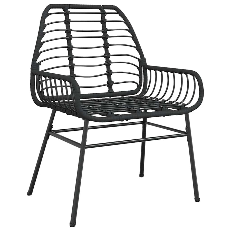 5-delige Tuinset poly rattan glas zwart