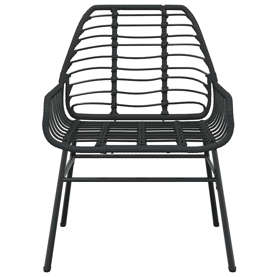 5-delige Tuinset poly rattan glas zwart