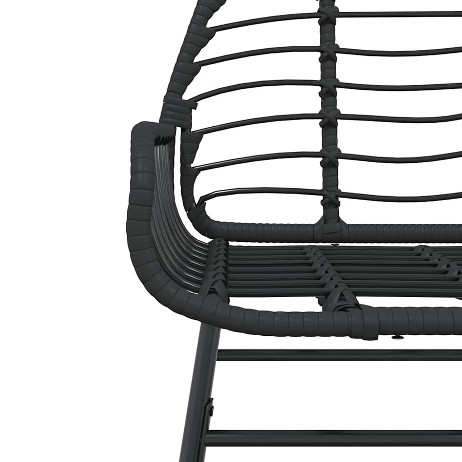7-delige Tuinset poly rattan glas zwart