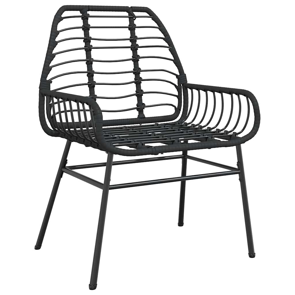 9-delige Tuinset poly rattan glas zwart