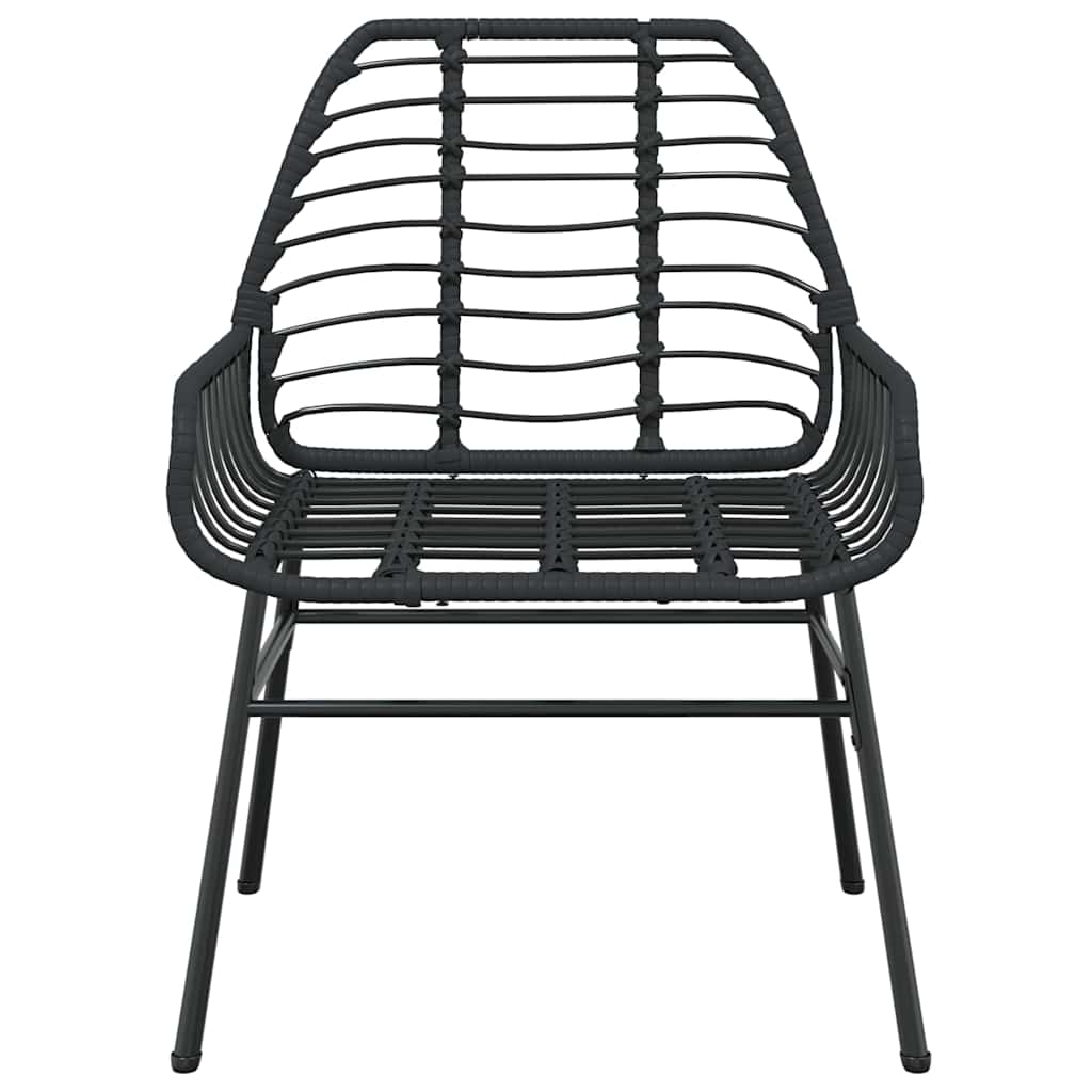 9-delige Tuinset poly rattan glas zwart