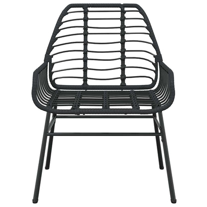 9-delige Tuinset poly rattan glas zwart