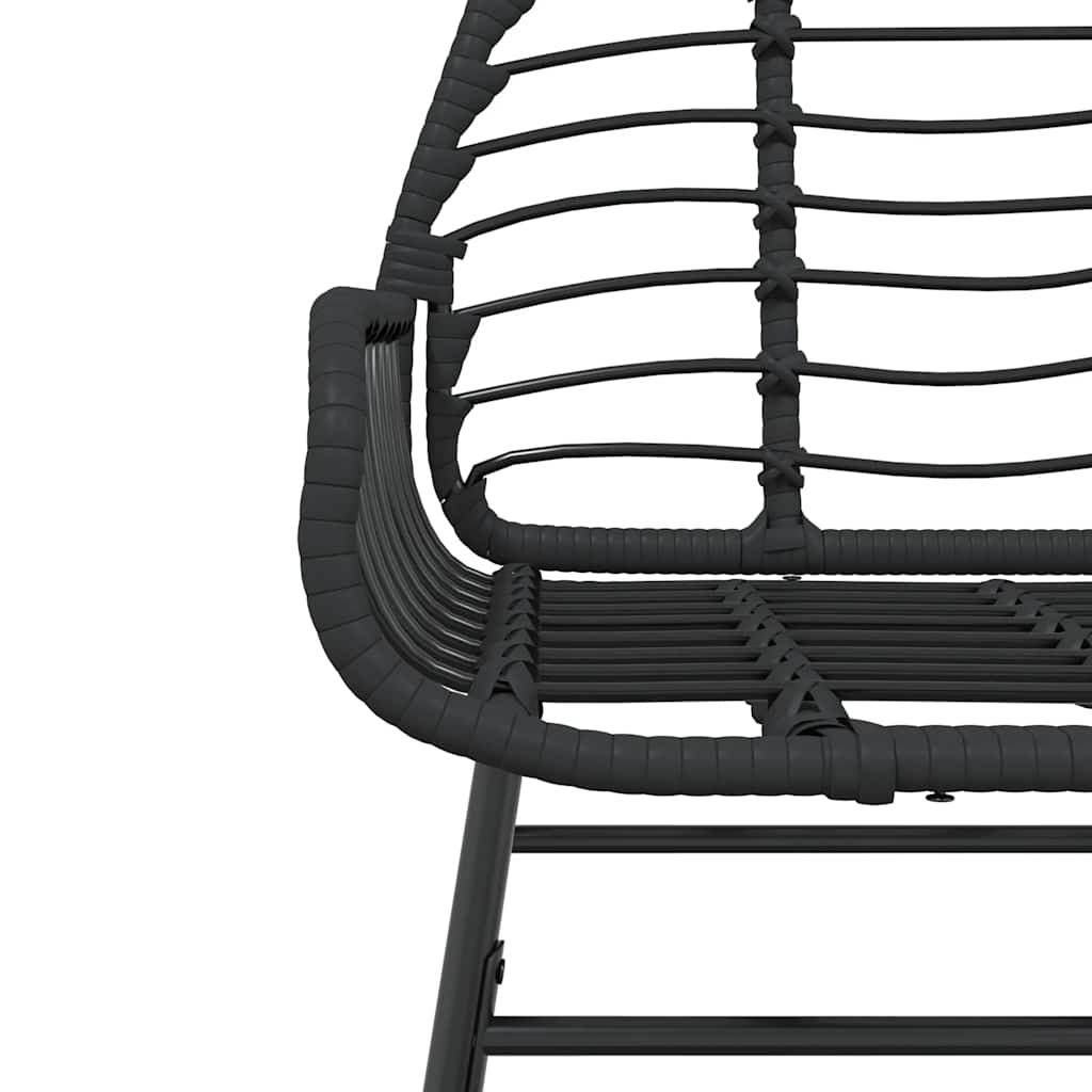 9-delige Tuinset poly rattan glas zwart