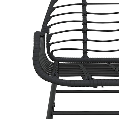 9-delige Tuinset poly rattan glas zwart