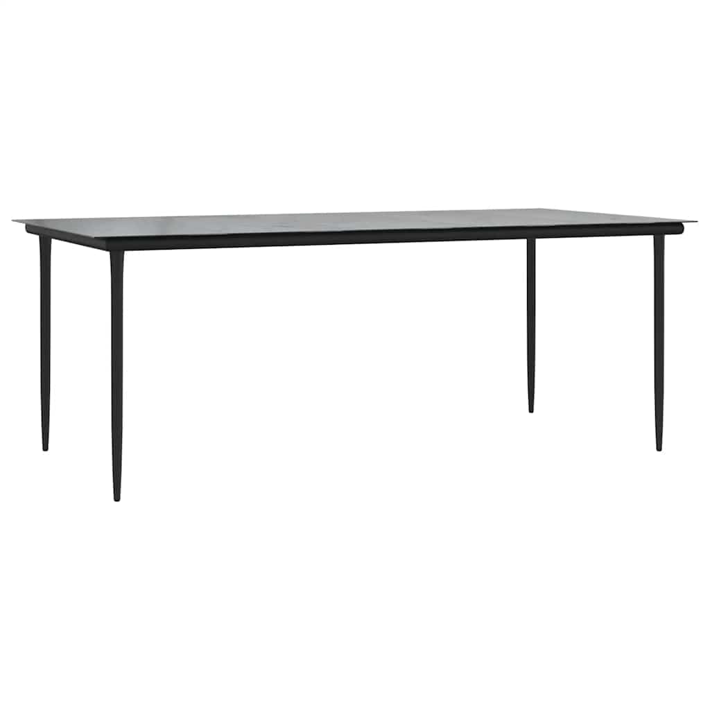 9-delige Tuinset poly rattan glas zwart