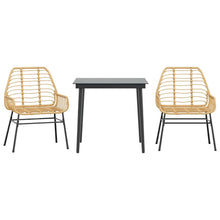 3-Delige Tuinset Poly Rattan Glas Bruin 2 80 x 80 x 74 cm Nee