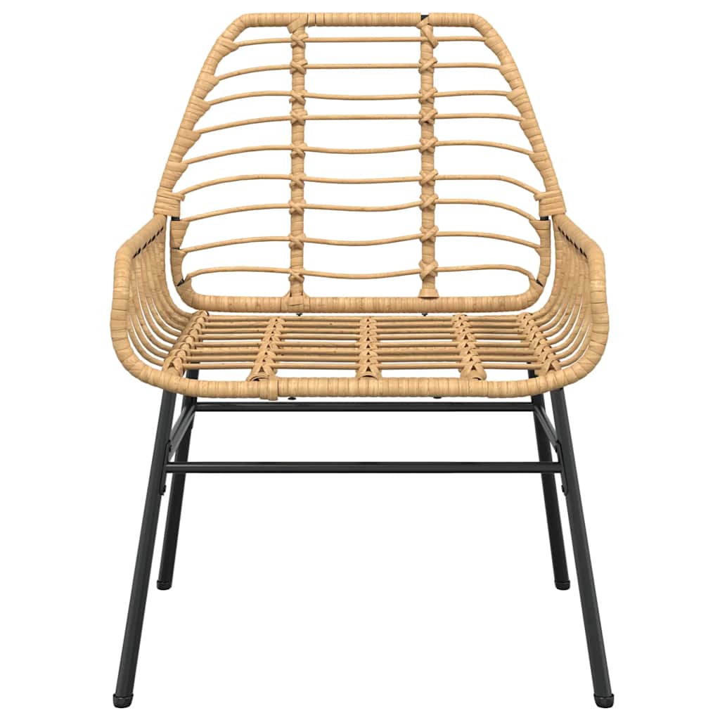 5-delige Tuinset poly rattan glas bruin