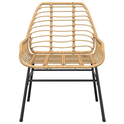 5-delige Tuinset poly rattan glas bruin