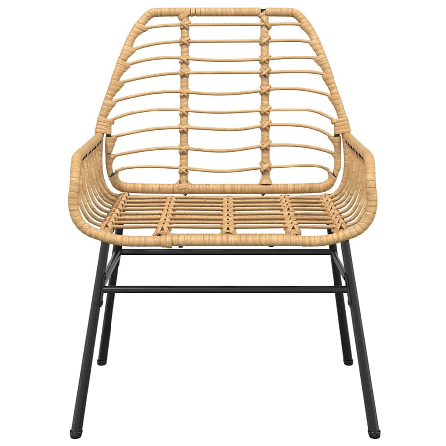 5-delige Tuinset poly rattan glas bruin
