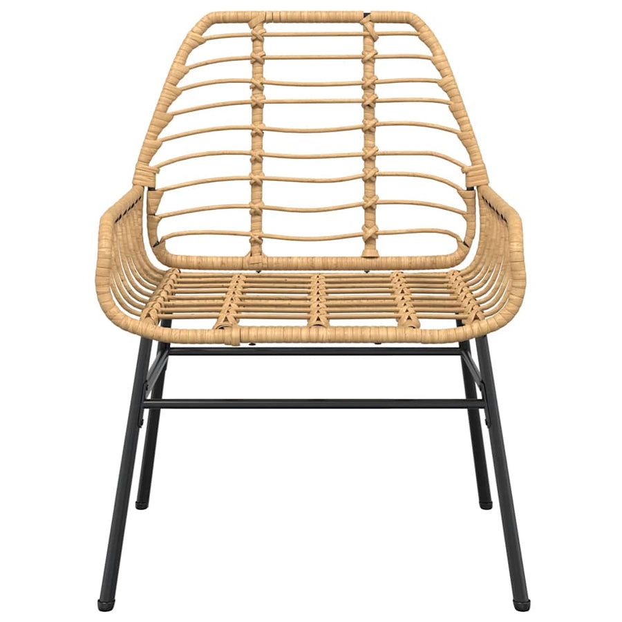 5-delige Tuinset poly rattan glas bruin