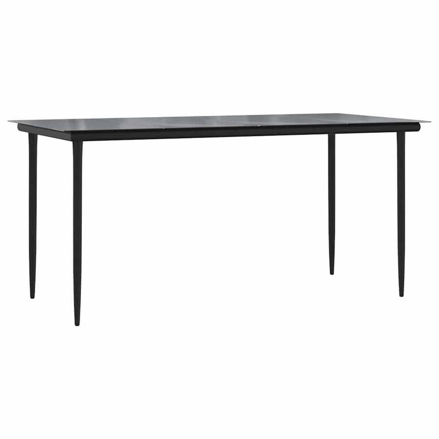 7-delige Tuinset poly rattan glas bruin