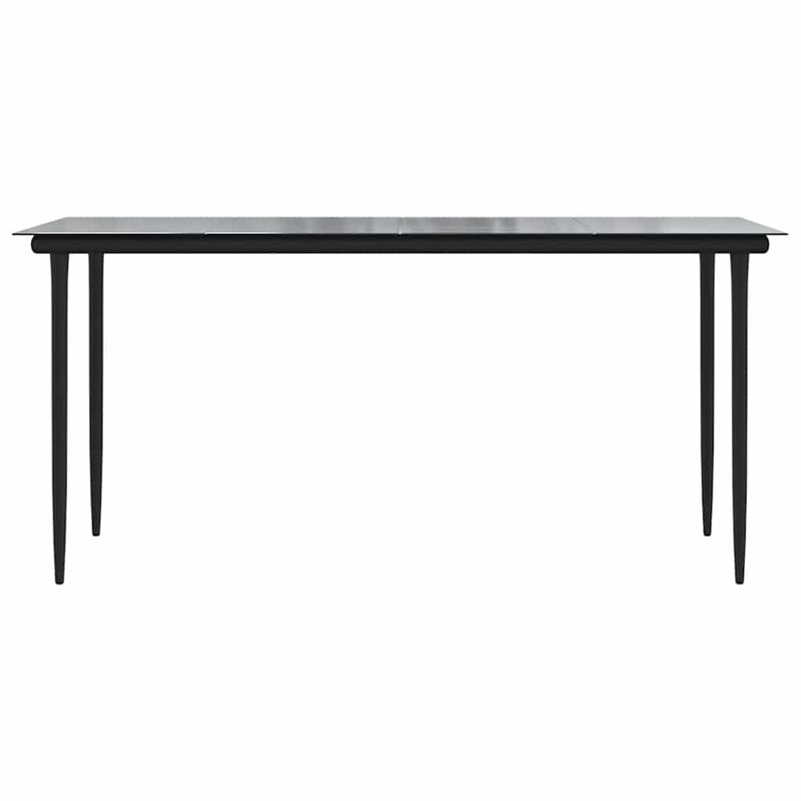 7-delige Tuinset poly rattan glas bruin