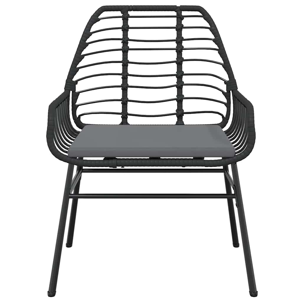 5-Delige Tuinset Met Kussens Poly Rattan Glas Zwart 4 80 x 80 x 74 cm Ja