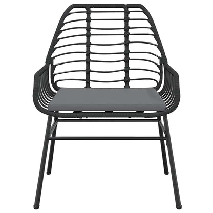 5-Delige Tuinset Met Kussens Poly Rattan Glas Zwart 4 80 x 80 x 74 cm Ja