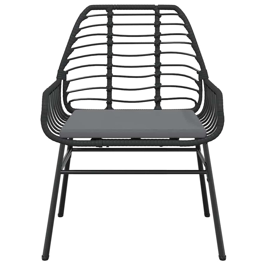 5-Delige Tuinset Met Kussens Poly Rattan Glas Zwart 4 80 x 80 x 74 cm Ja