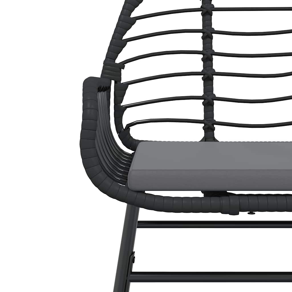5-Delige Tuinset Met Kussens Poly Rattan Glas Zwart 4 80 x 80 x 74 cm Ja