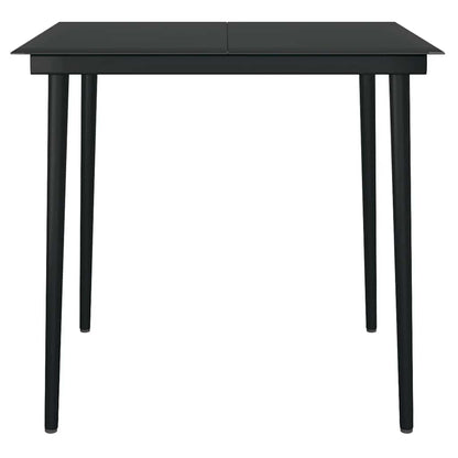 5-Delige Tuinset Met Kussens Poly Rattan Glas Zwart 4 80 x 80 x 74 cm Ja