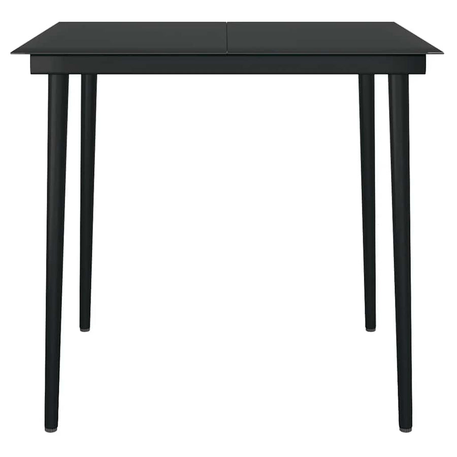 5-Delige Tuinset Met Kussens Poly Rattan Glas Zwart 4 80 x 80 x 74 cm Ja