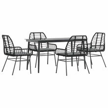 5-Delige Tuinset Met Kussens Poly Rattan Glas Zwart 4 140 x 70 x 74 cm Ja