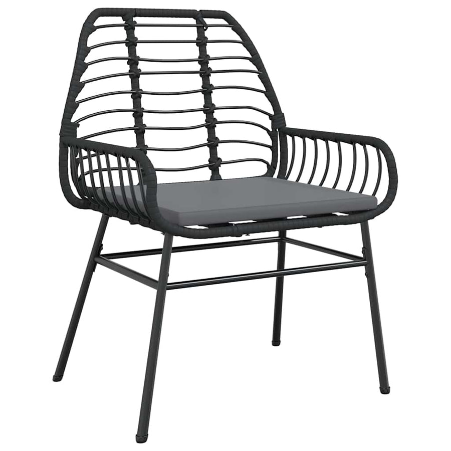 5-Delige Tuinset Met Kussens Poly Rattan Glas Zwart 4 140 x 70 x 74 cm Ja
