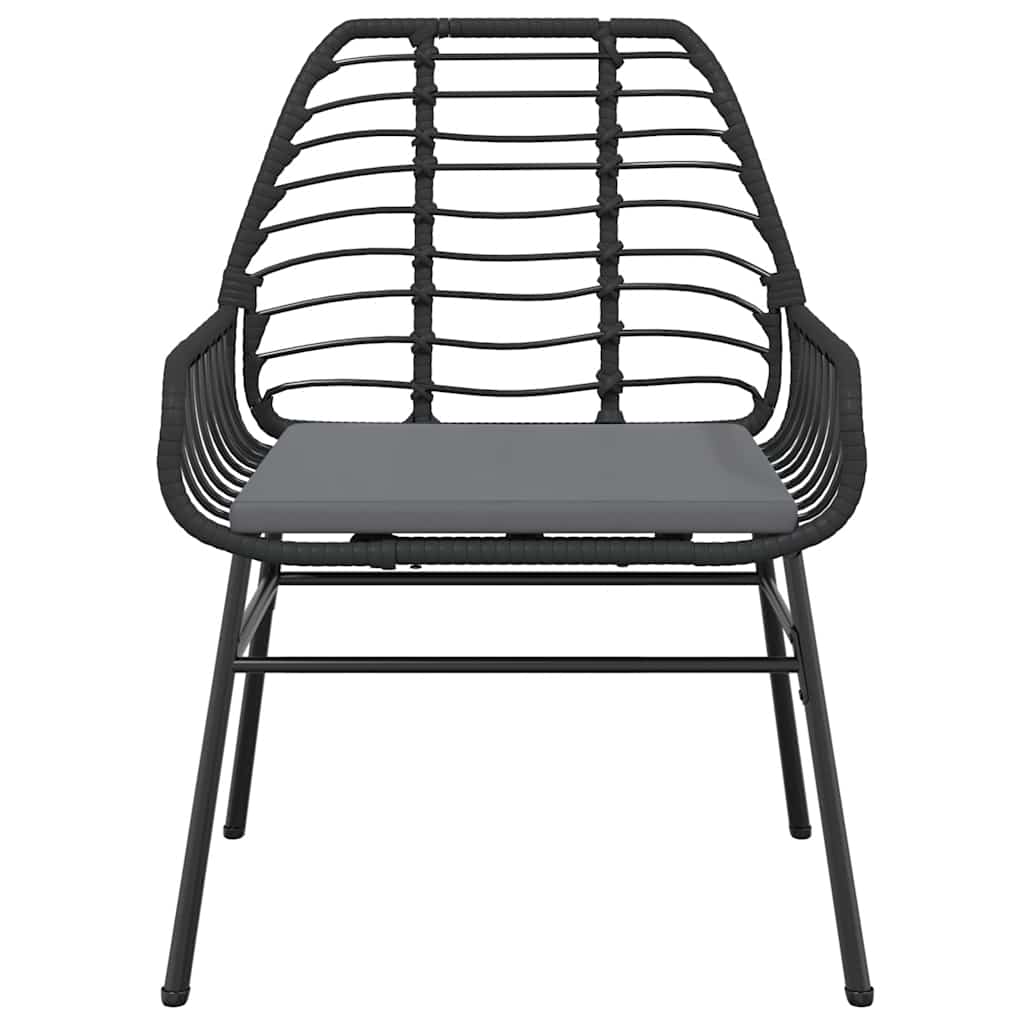 5-Delige Tuinset Met Kussens Poly Rattan Glas Zwart 4 140 x 70 x 74 cm Ja