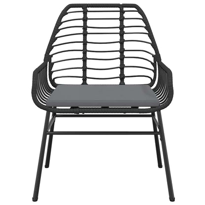 5-Delige Tuinset Met Kussens Poly Rattan Glas Zwart 4 140 x 70 x 74 cm Ja