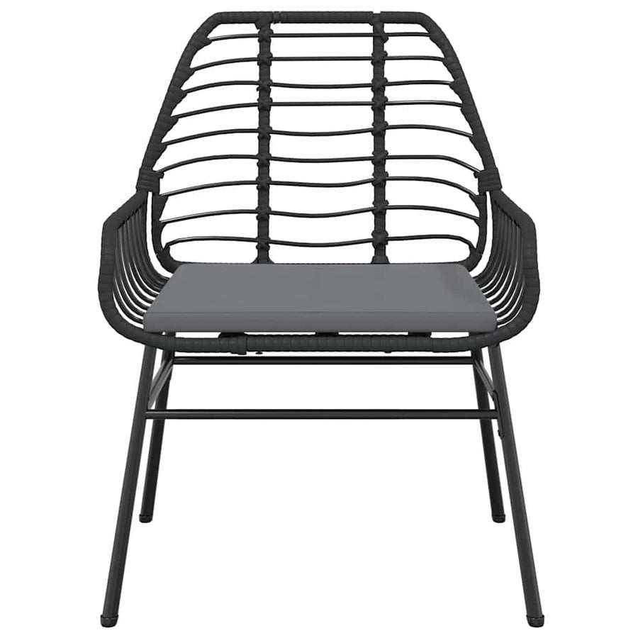 5-Delige Tuinset Met Kussens Poly Rattan Glas Zwart 4 140 x 70 x 74 cm Ja
