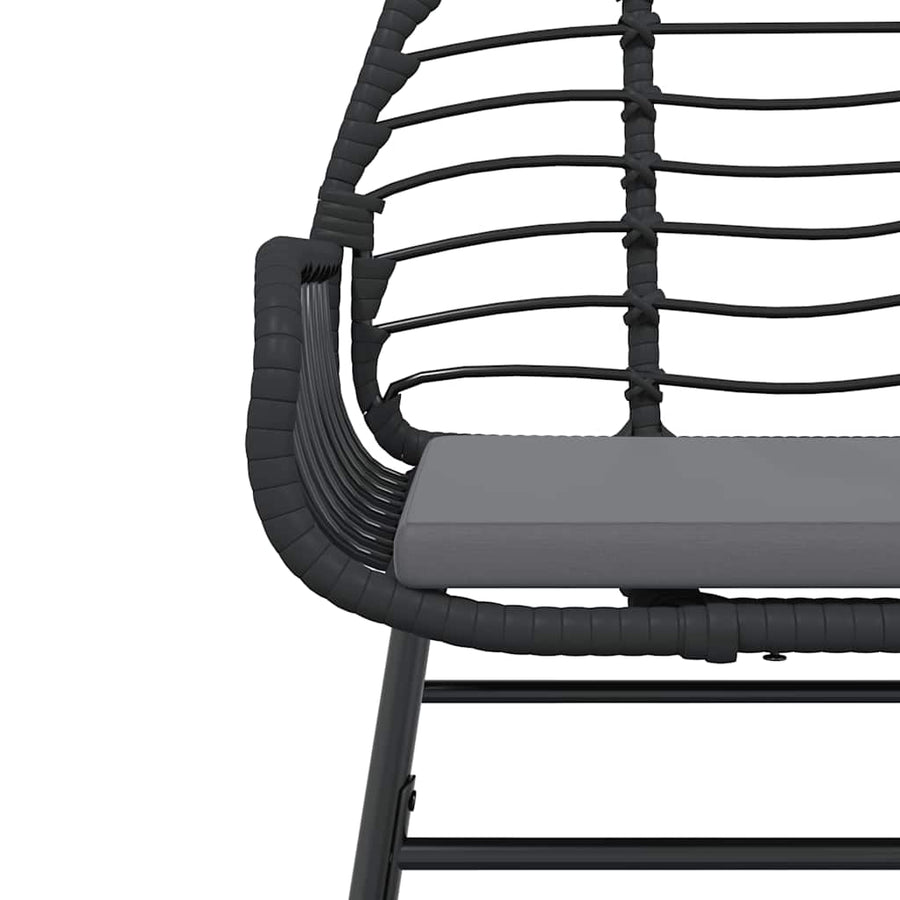 5-Delige Tuinset Met Kussens Poly Rattan Glas Zwart 4 140 x 70 x 74 cm Ja