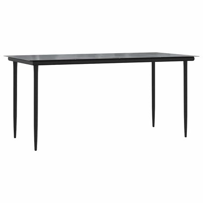 5-Delige Tuinset Met Kussens Poly Rattan Glas Zwart 4 160 x 80 x 74 cm Ja