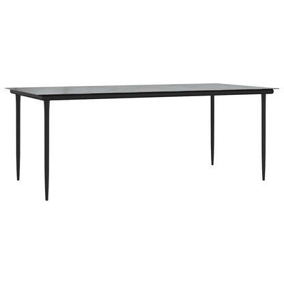 9-Delige Tuinset Met Kussens Poly Rattan Glas Zwart 8 200 x 100 x 74 cm Ja