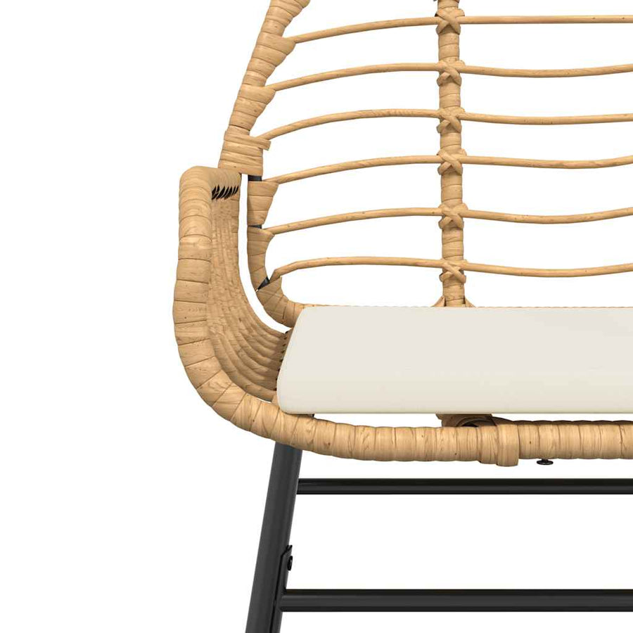 3-Delige Tuinset Met Kussens Poly Rattan Glas Bruin 2 80 x 80 x 74 cm Ja