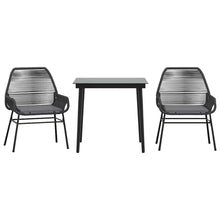 3-Delige Tuinset Met Kussens Poly Rattan Glas 2 80 x 80 x 74 cm Zwart