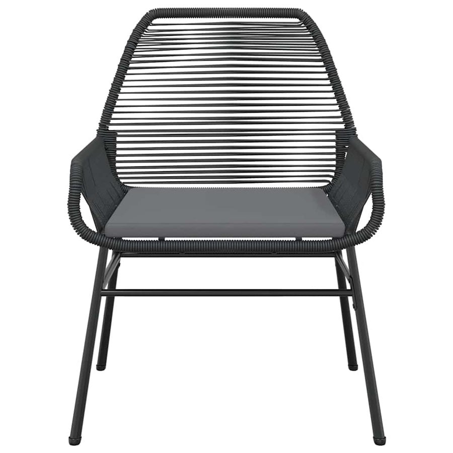 3-Delige Tuinset Met Kussens Poly Rattan Glas 2 80 x 80 x 74 cm Zwart