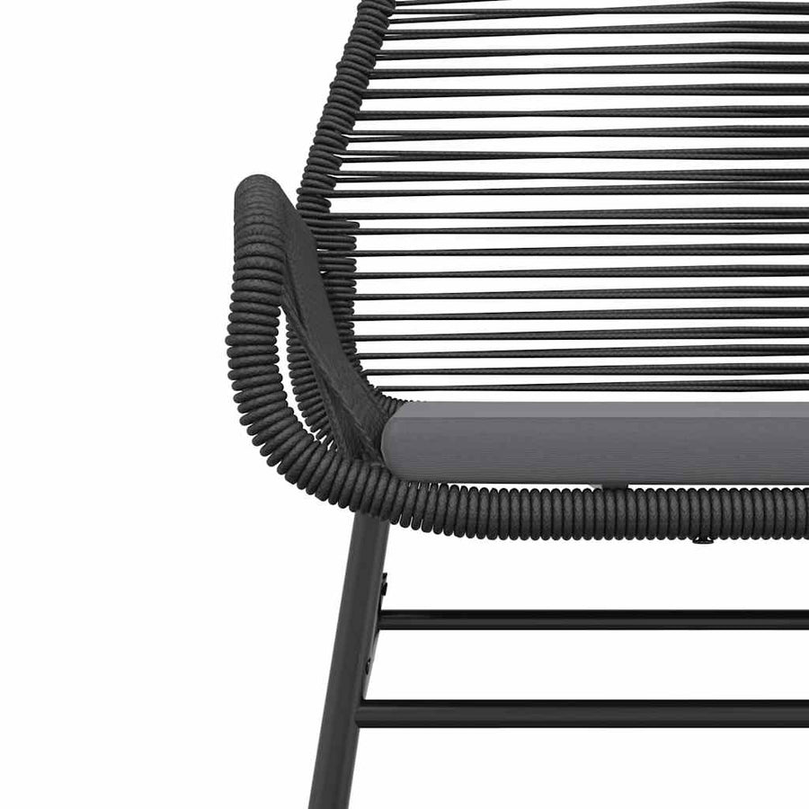 3-Delige Tuinset Met Kussens Poly Rattan Glas 2 80 x 80 x 74 cm Zwart
