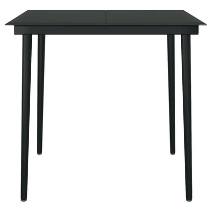 3-Delige Tuinset Met Kussens Poly Rattan Glas 2 80 x 80 x 74 cm Zwart