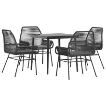 5-Delige Tuinset Met Kussens Poly Rattan Glas 4 80 x 80 x 74 cm Zwart