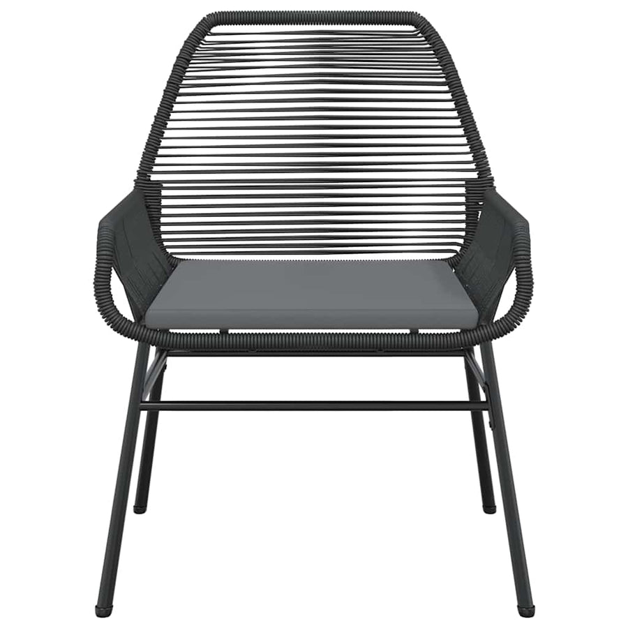 5-Delige Tuinset Met Kussens Poly Rattan Glas 4 80 x 80 x 74 cm Zwart