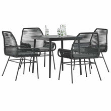 5-Delige Tuinset Met Kussens Poly Rattan Glas 4 80 x 80 x 74 cm Zwart