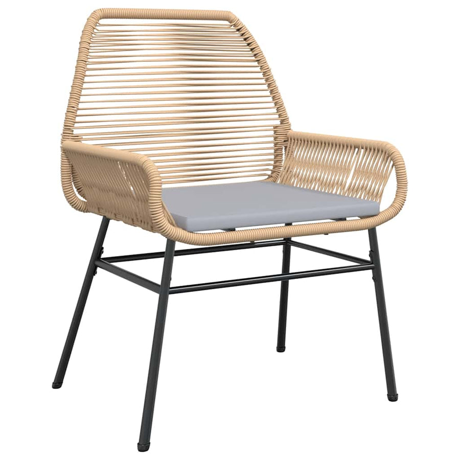 3-Delige Tuinset Met Kussens Poly Rattan Glas 2 80 x 80 x 74 cm Bruin