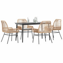 5-Delige Tuinset Met Kussens Poly Rattan Glas 4 140 x 70 x 74 cm Bruin