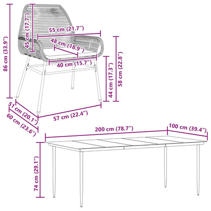 9-Delige Tuinset Met Kussens Poly Rattan Glas 8 200 x 100 x 74 cm Bruin
