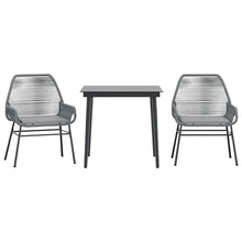 3-Delige Tuinset Met Kussens Poly Rattan Glas 2 80 x 80 x 74 cm Grijs