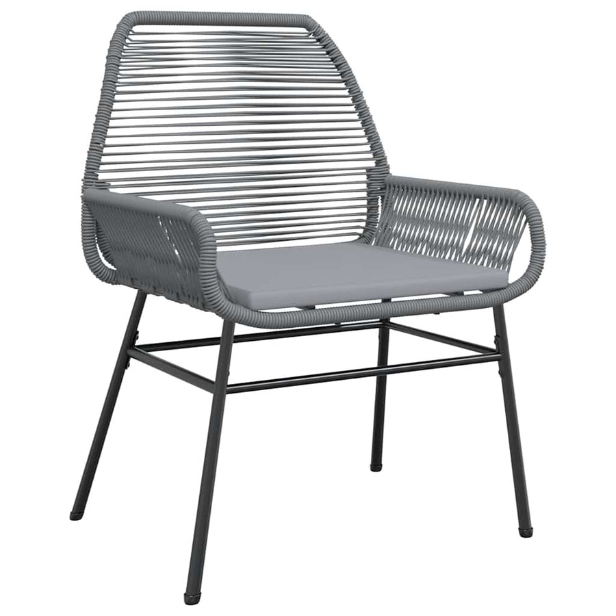 3-Delige Tuinset Met Kussens Poly Rattan Glas 2 80 x 80 x 74 cm Grijs