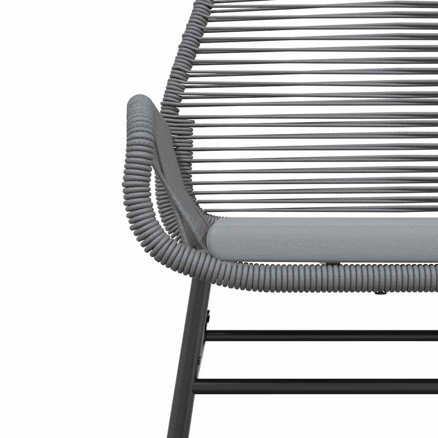3-Delige Tuinset Met Kussens Poly Rattan Glas 2 80 x 80 x 74 cm Grijs