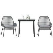 Tuinset 3-delig poly rattan grijs met glas