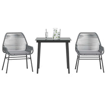 3-Delige Tuinset Met Kussens Poly Rattan Glas 2 80 x 80 x 74 cm Grijs