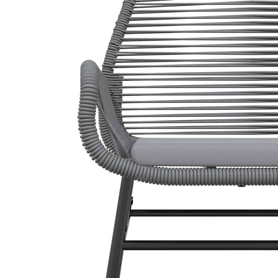 5-Delige Tuinset Met Kussens Poly Rattan Glas 4 140 x 70 x 74 cm Grijs