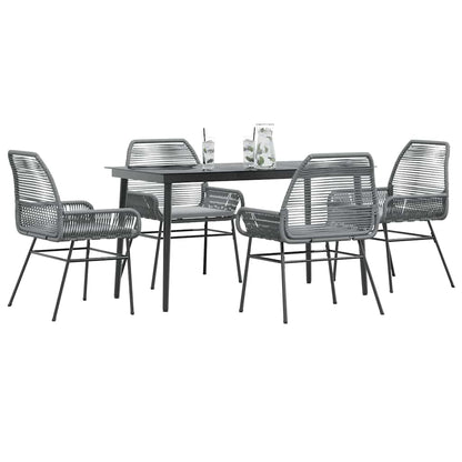 5-Delige Tuinset Met Kussens Poly Rattan Glas 4 140 x 70 x 74 cm Grijs